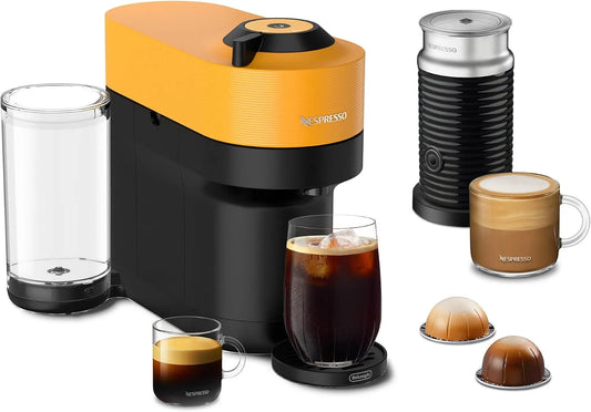 Nespresso De'Longhi Vertuo Pop+ by with Aerocool, Mango Yellow