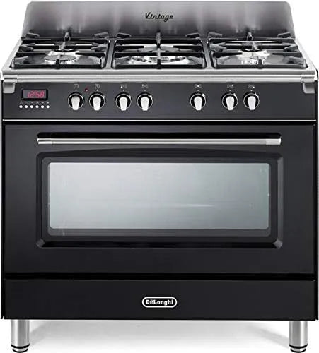 Cuisinière à gaz MEM 965 NX De Longhi ED, De Longhi ED avec four électrique N° Fuoch 5 Anthracite 90 x 60 cm