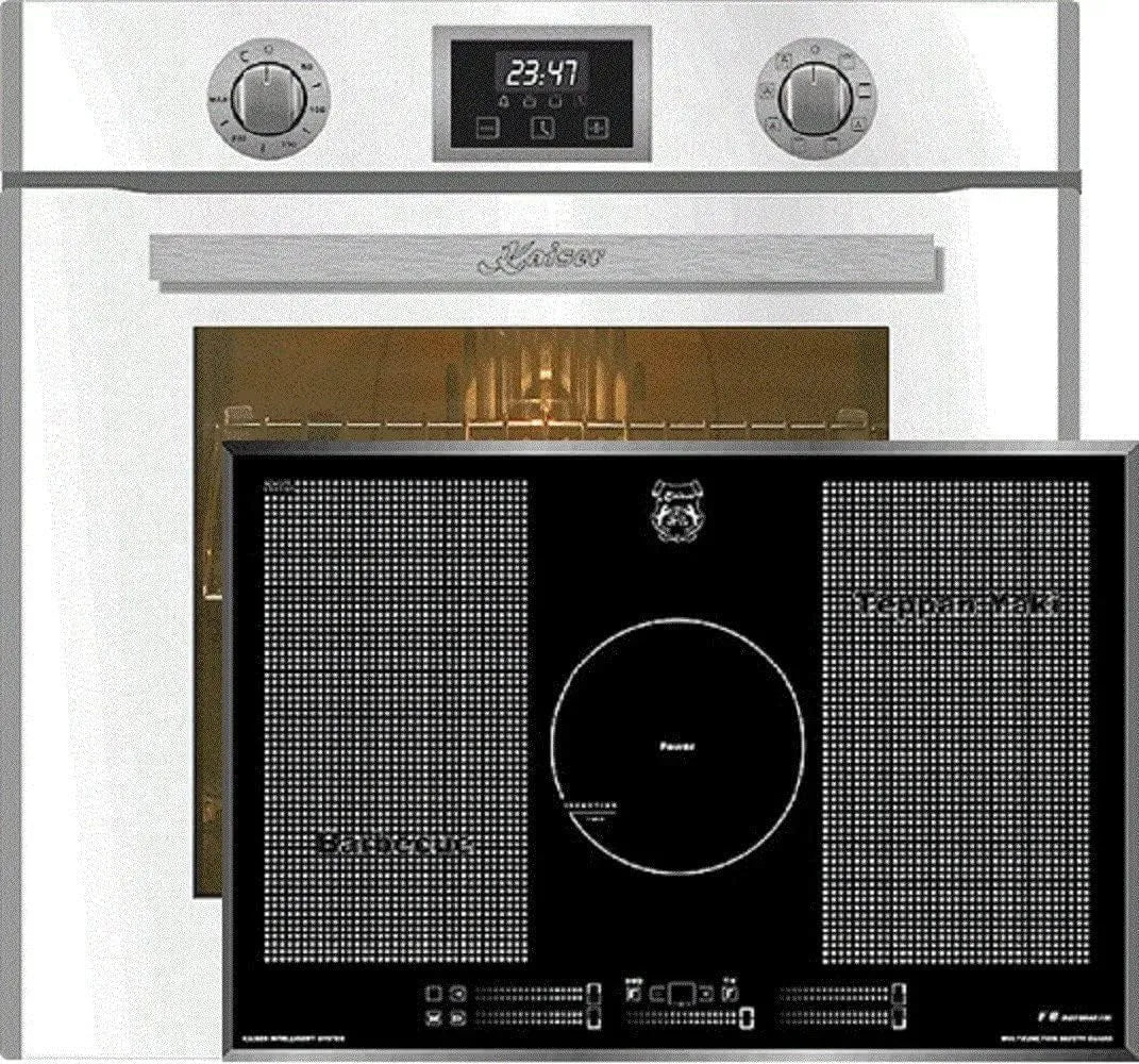 Four EH 6326 W KCT 777 FI Kaiser Set, 10 fonctions+plaque de cuisson à induction 77 cm, capacité 79L, La Perle, électrique à encastrer, Autonome