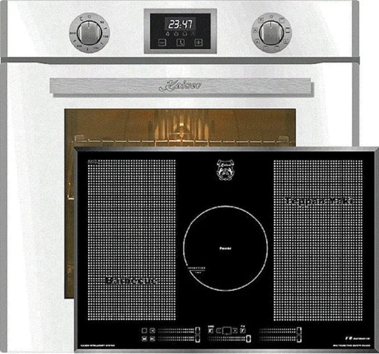 Four EH 6326 W KCT 777 FI Kaiser Set, 10 fonctions+plaque de cuisson à induction 77 cm, capacité 79L, La Perle, électrique à encastrer, Autonome
