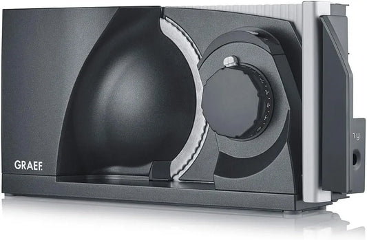 Trancheuse MT1006 GRAEF MYtiny, épaisseur de coupe 0-15 mm, Made in Germany, à pain, lame dentelée Ø170 mm, universelle pliable, compacte