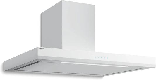 Klarstein hotte aspirante, 3 niveaux de vitesse, 595 m³/h, Filtre Charbon, LED, Cuisine Moderne, Velaire 90 cm, Hotte Murale, 3 niveaux de vitesse