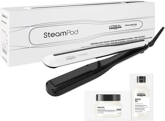 SteamPod 3 Fer à lisser à L'Oréal Professionnel, vapeur pour lisser et boucler, avec shampooing et masque pour test