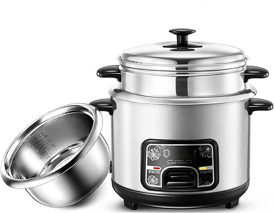 Riz Et Fonction Vapeur-Chaud INOX 304 Cuiseur À, 2/3/4/5L, pour 1 À 7 Personnes,2L, capacité 5L, capacité 2L, Liner, avec Spatule Et Gobelet Doseur