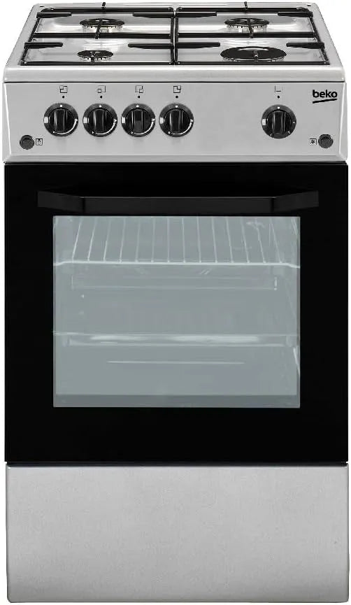 Beko cuisinière à gaz CSG42011FS, Rotatif, Autonome finition argentée four et cuisinière, Fours et cuisinières, Small, Devant