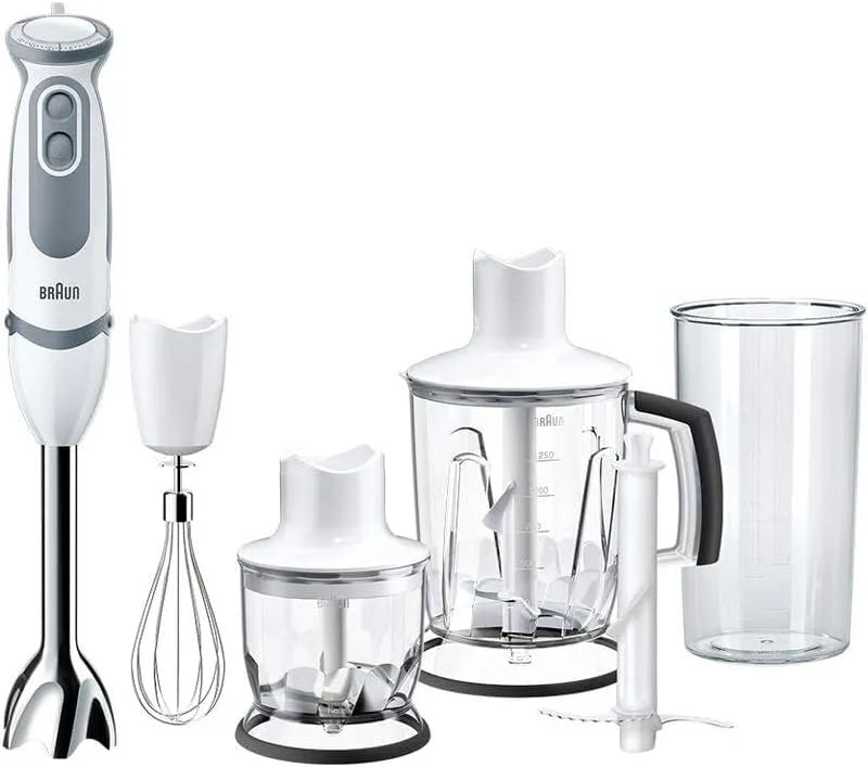 Braun mixeur MQ5245WH, MultiQuick 5, Inclut un Verre Doseur de 600 ml, 21 niveaux de vitesse et Fonction Turbo, puissance 1000W, Powerbell Plus