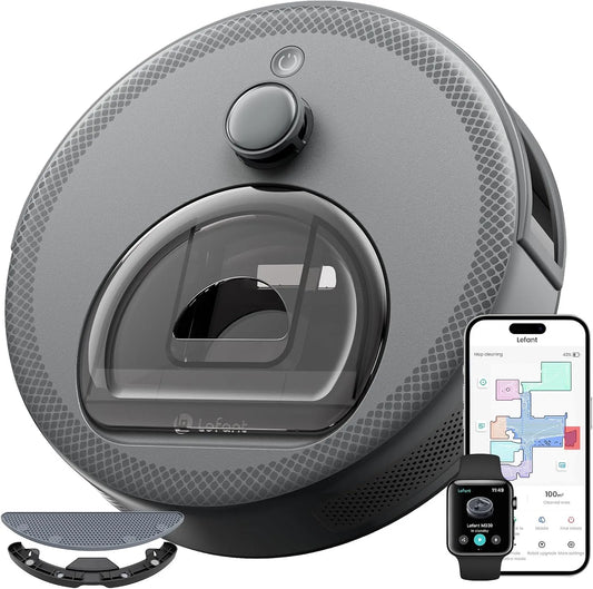 Aspirateur M330 150min Lefant Robot, Lefant Robot Laveur et Serpillièr 3 en 1, Robot 5000Pa d'Aspiration, Navigation dToF, Cartographie, Alexa, APP