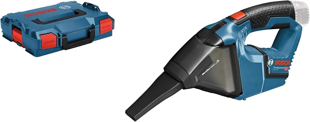 Bosch aspirateur, Professional 12V System sans-fil GAS 12V, avec 1 filtre plissé plat, L-BOXX, suceur droit