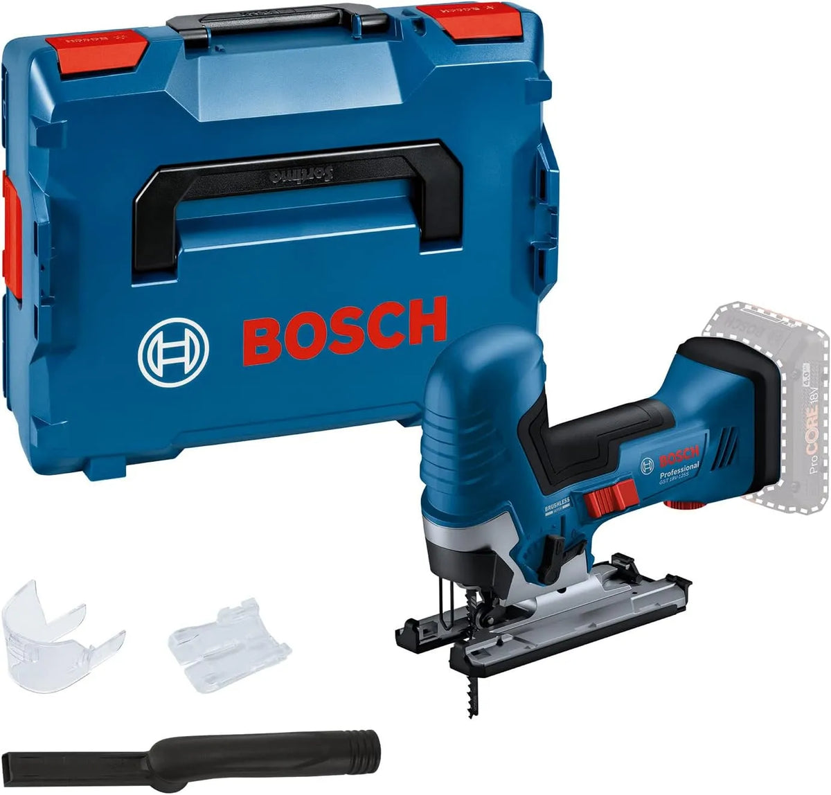 Bosch Professional 18V System scie sauteuse sans-fil GST S 18V-125, avec 1 lame de scie sauteuse, dans L-BOXX, idéale pour les coupes courbes