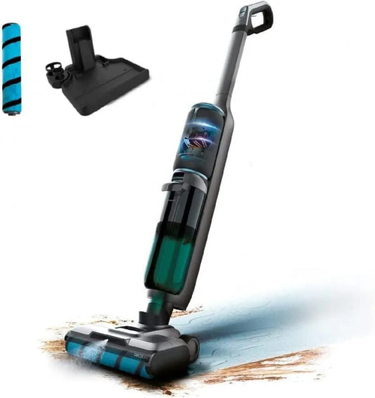 Cecotec Balai Électrique FreeGo Wash&Vacuum Spray. 250 W, réservoir d'eau propre de 700 ml et d'eau sale de 750 ml, autonomie 35 min, lave et aspire
