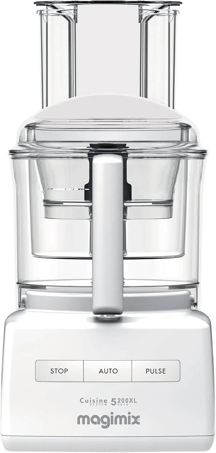 Robot de cuisine 5200 Magimix, Multifonction XL, Blender, Batteur, Idéal pour Famille, finition blanche, Moteur Professionnel Silencieux 3,6L, Hachoir