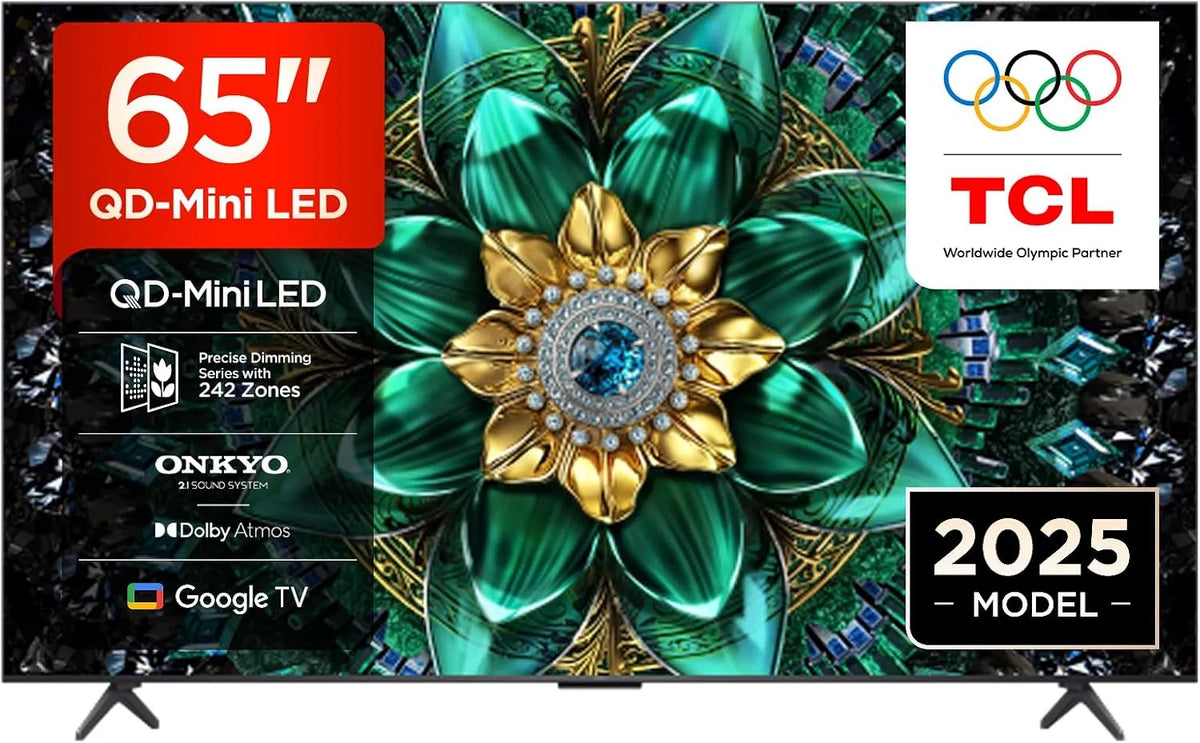 Smart TV 65Q6C 1000nits, 4K HDR, alimenté par Google, contrôle Vocal Mains Libres, système Audio Onkyo 2.1, Motion Clarity Pro 144Hz