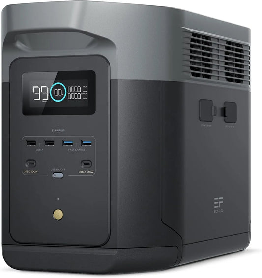 Station électrique portable, puissance de sortie 3100 W, capacité 2048Wh, recharge rapide, camping, portable EcoFlow DELTA 2 Max, pour la maison