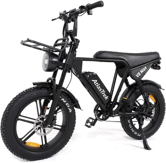 Vélo électrique, tension 48 V 15 Ah batterie amovible, à gros pneus de 50,8 cm pour adultes, vitesse maximale de 25 km/h, portée maximale de 80,8 km