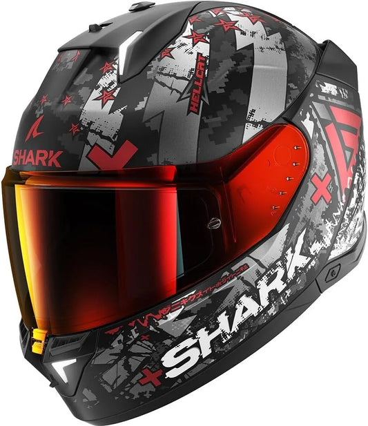 Shark casque moto, Moto intégral SKWAL i3 Hellcat finition noire, Rouge