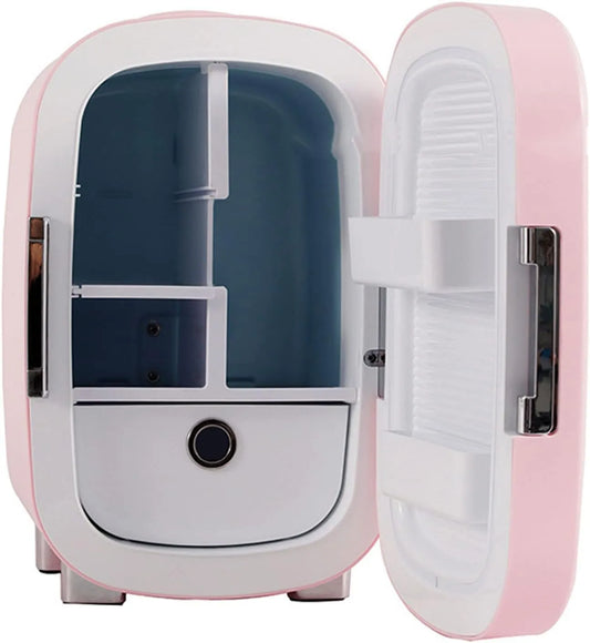 Réfrigérateur, capacité 7L Frigo Électrique Portable avec Fonction Froid, tension 12V, tension 220V Skincare Beauty Silencieux Fridge pour Bureau