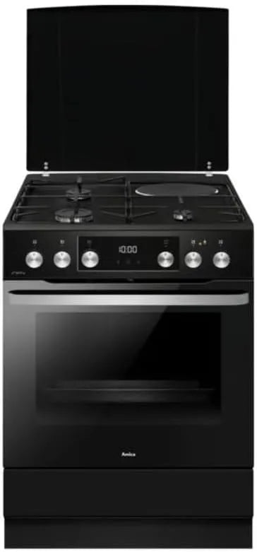 Cuisinière ACM7037RN, Mixte 77l 4 Feux finition noire
