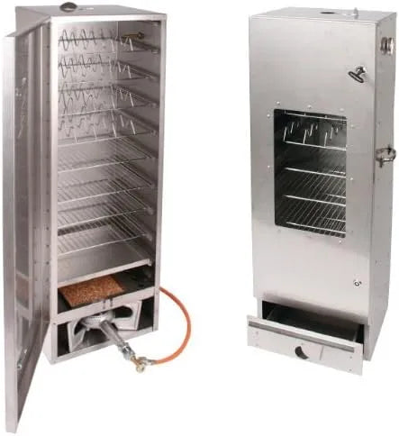 Fumoir Smoki, de 120 x 39 x 33 cm en acier inoxydable V2 A avec disque