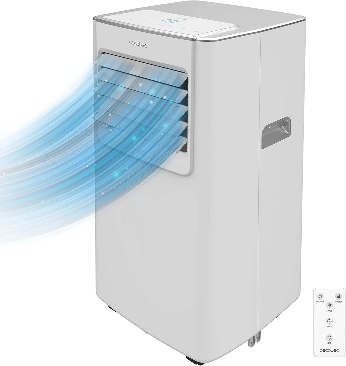 Cecotec climatiseur 7100, 7000 BTU, 4 Modes, Portable télécommande incluse ForceClima Soundless, 2 niveaux de vitesse, 2 niveaux de vitesse, Écran LED