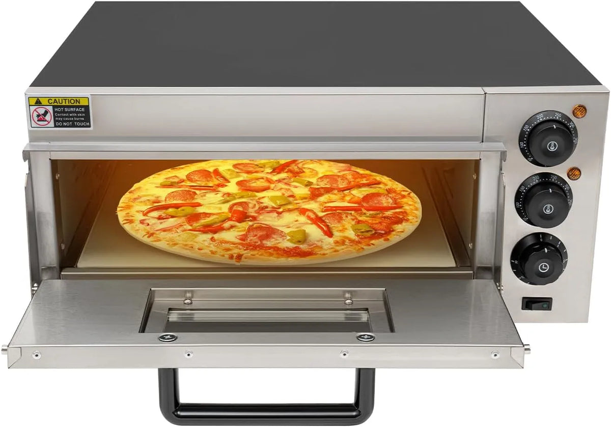 Four, capacité 20 l, tubes de chauffage haute performance 2000 W, 350 °C, minuterie de 30 min et lumière, à pizza électrique, pour la maison