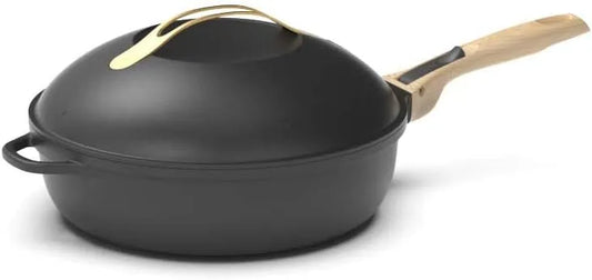 COOKUT, La Fabuleuse poêle 8 en 1, Avec 2 poignées amovibles, spatule en bois, Un seul ustensile qui remplace poêle, casserole, sauteuse, friture