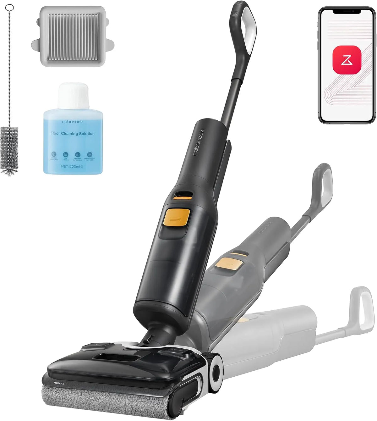 Roborock aspirateur F25, inclinable à 180°, XT Laveur sans Fil 20 000 Pa, Autonettoyage à Haute température de 90 °C, zéro enchevêtrement