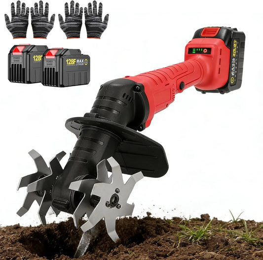 Motoculteur, Profondeur 12 cm, réglage à 3 niveaux de vitesse pour Un Jardinage Efficace, Mini sans Fil, Largeur de Travail 10 cm, 235 TR/Min