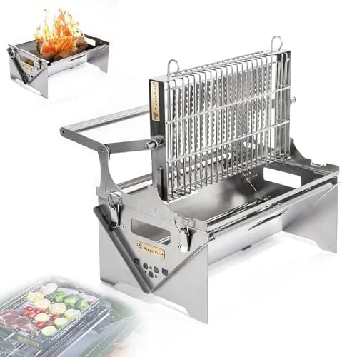 Barbecue, grilles retournées en acier inoxydable pour pique-nique et fête
