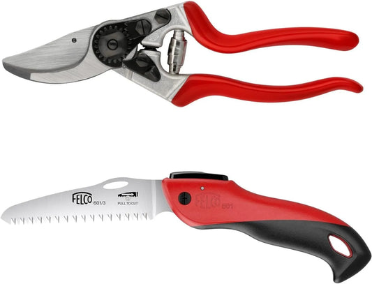 FELCO Kit, sécateur FELCO 8 et scie pliante 601, outils essentiels pour un jardinage précis et une coupe de vigne