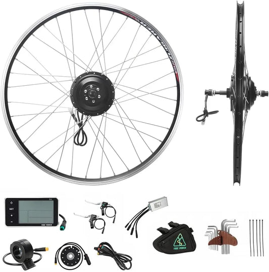 Vélo 700C 36V350W, Hub Moteur de Roue Arrière Roue Libre avec LCD Display, YOSE POWER Kit de Conversion Electrique 28''