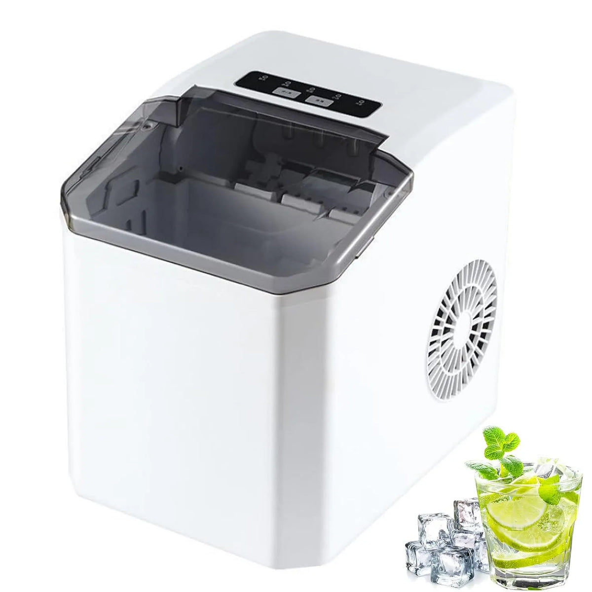 Machine à glaçons, Avec Réservoir D'eau De 1,3 L, 9 Glaçons En 6 Minutes Et 2 Tailles De Glaçons Ronds, Portable, Autonettoyante, La Cuisine