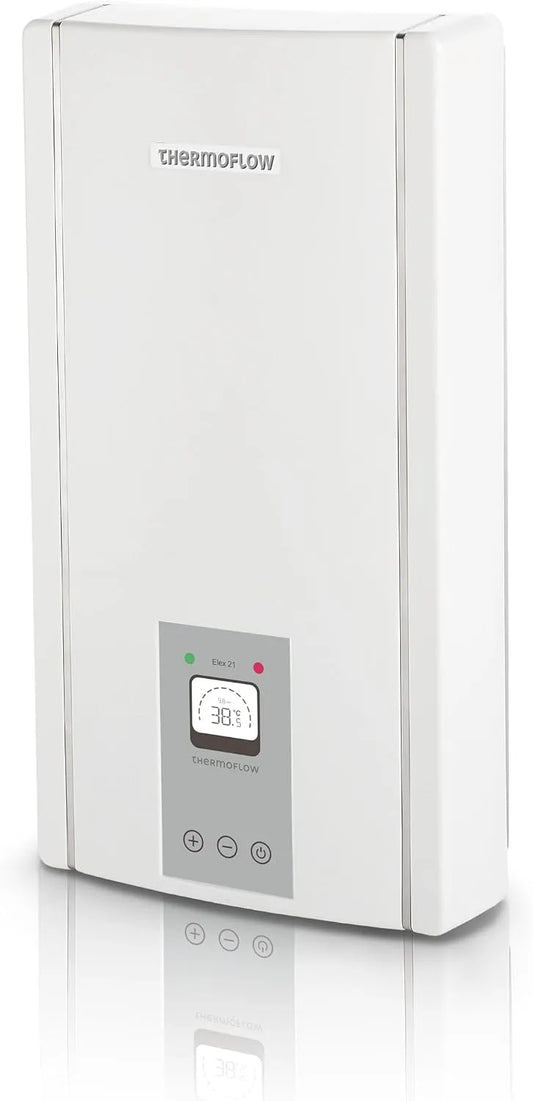 Chauffe-eau électrique ELEX21, 11,8 L/min, Raccord G 1/2', salle de bains ou cuisine, Thermoflow Elex 21 instantané 21 kW 400 V, 55 °C, Pour lavabo