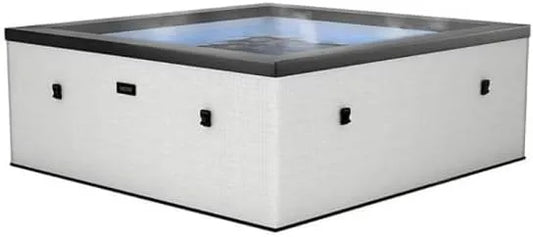 Modèle Idaho 6 Places Pebble White H70 Spa Netspa, Volume 1100 L, Ø180 x cm, Semi-Rigide, carré, airjets massants, Chauffage intégré