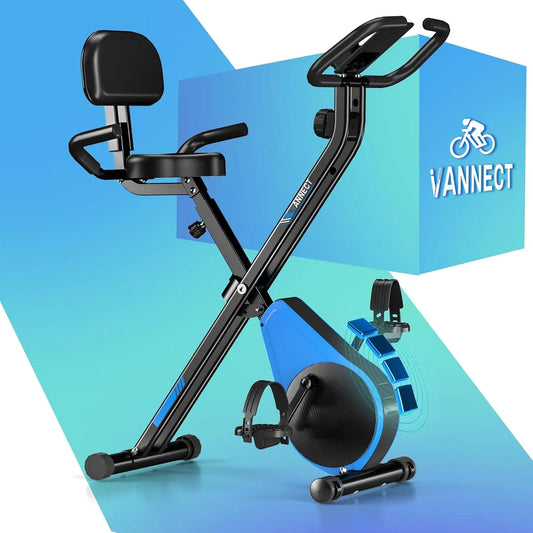 Vélo, Capacité 160KG, VANNECT d' Appartement avec LCD et Mesure du Pouls Manuel, Rangement Pliable, 16 Niveaux de Résistance