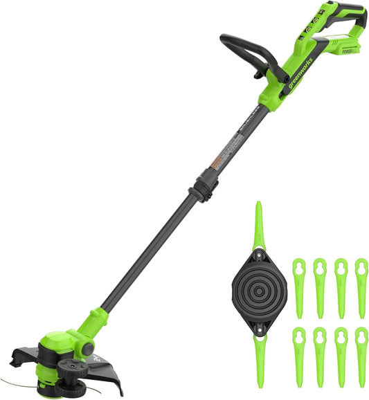 Greenworks tondeuse à gazon Gen2 ST3002, tension 24V sans Balai 2-en-1 pour Jardins Petits à Moyens, Largeur de Coupe de 30 cm, Vert