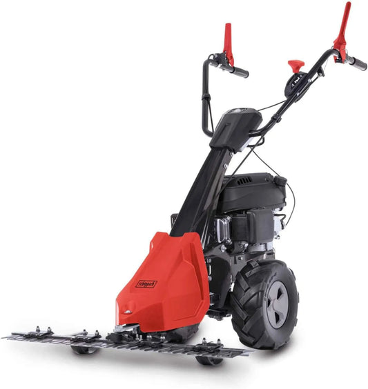 Scheppach tondeuse BMS196-88, Largeur de Coupe 88 cm, Moteur à Essence 4 Temps 5,7 CV, à Barre de Coupe, Démarreur à câble, puissance 4,2 KW
