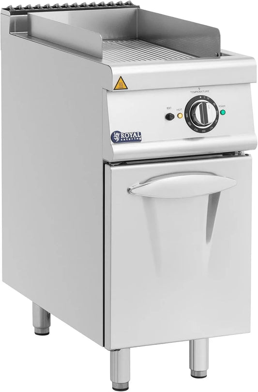 Barbecue, avec meuble bas 40 x 70 cm Pro 730 Series, Royal Catering Plancha électrique 5,4 kW rainurée, Grill professionnel électrique