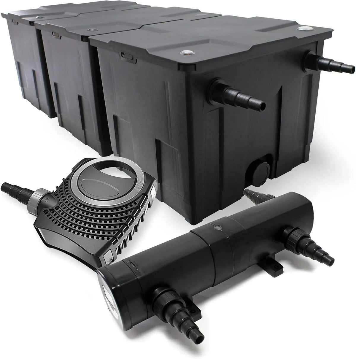Wiltec pompe CBF-350C NEO10000 CUV-236, 10000l/h, h 80W, capacité 10000l, Kit complet: Filtre de bassin jusqu'à 90000 L Biologique