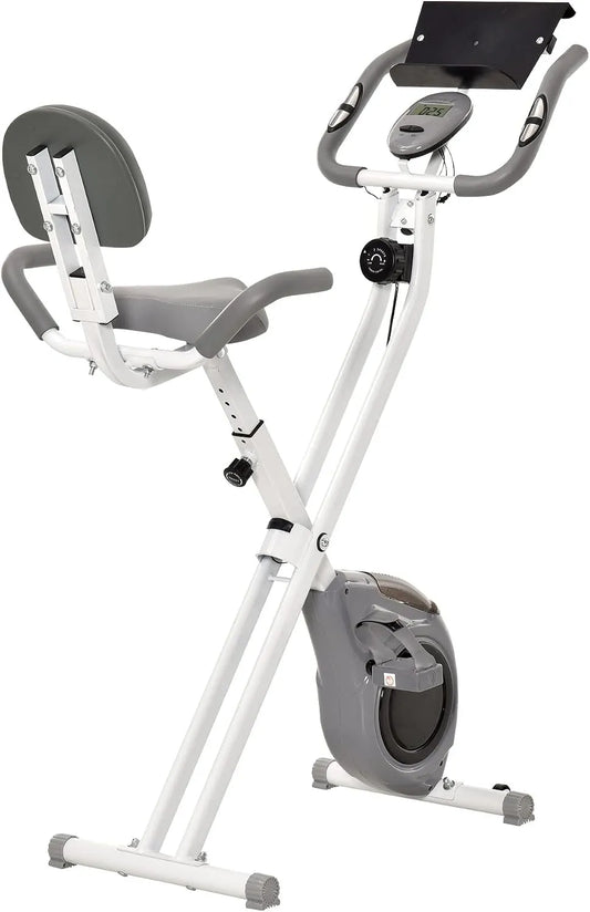 Homcom vélo, d'appartement magnetique pliable de fitness d'intérieurgrand confort dossier selle