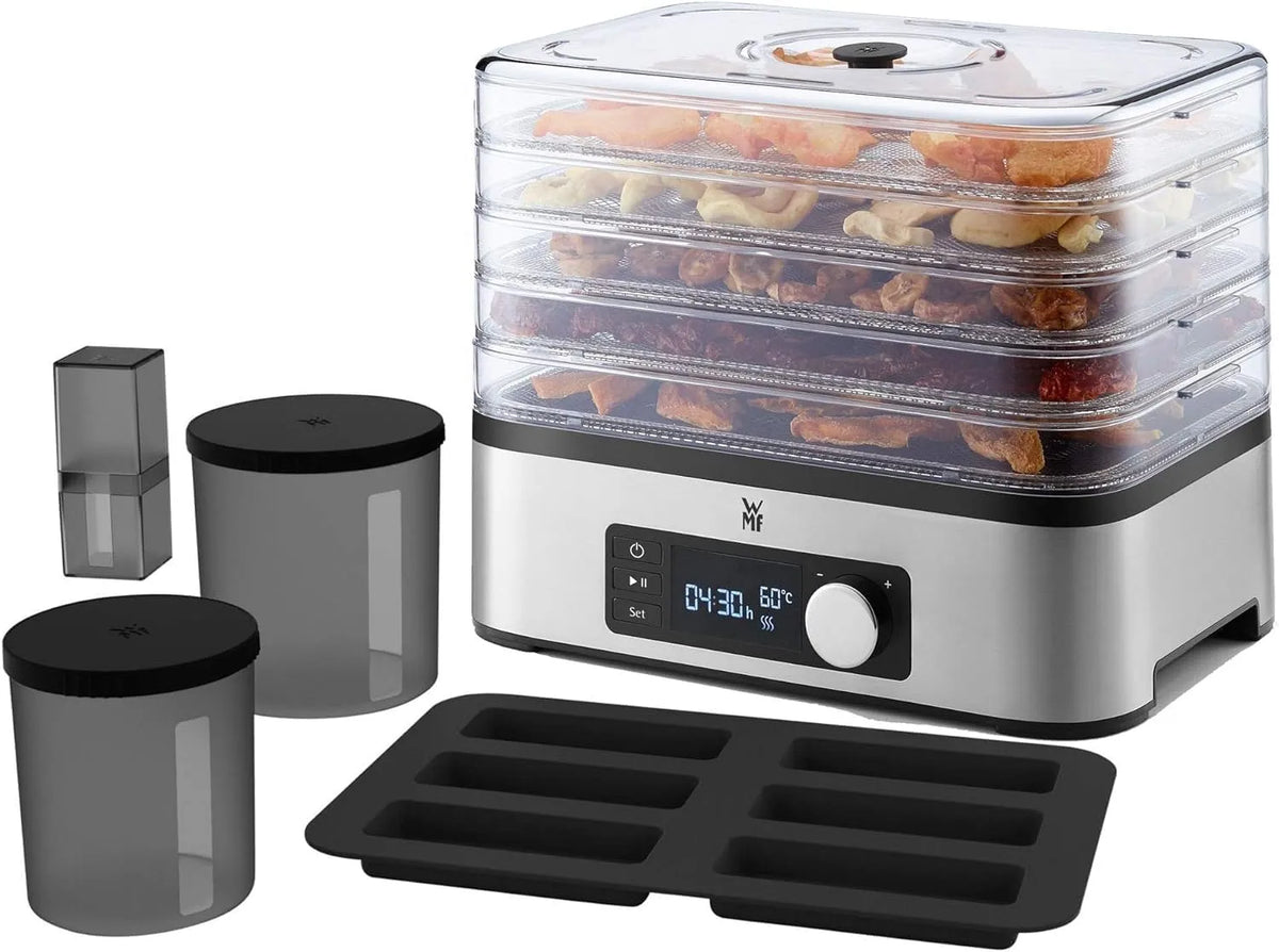 WMF KITCHENminis Déshydrateur 0415250011, puissance 400 W, 5 Plateaux sans BPA, Inox, Cromargan