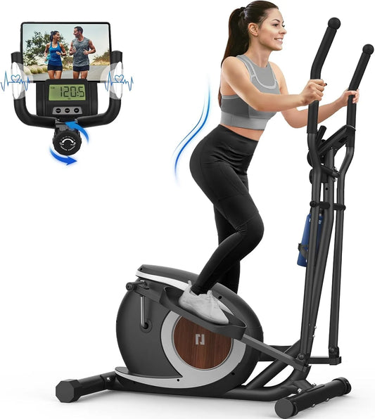 Vélo elliptique, écran LCD, Appareil Elliptique à Ddomicile, Elliptique Magnétique Ultra-Silencieux avec 16 Niveaux de Résistance