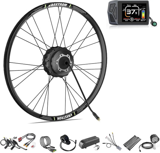Vélo électrique 700C Kit de Conversion, avec Écran Optionnelle pour Thru Axle Vélo Tout Terrain, 27.5', 28', tension 36V 250W