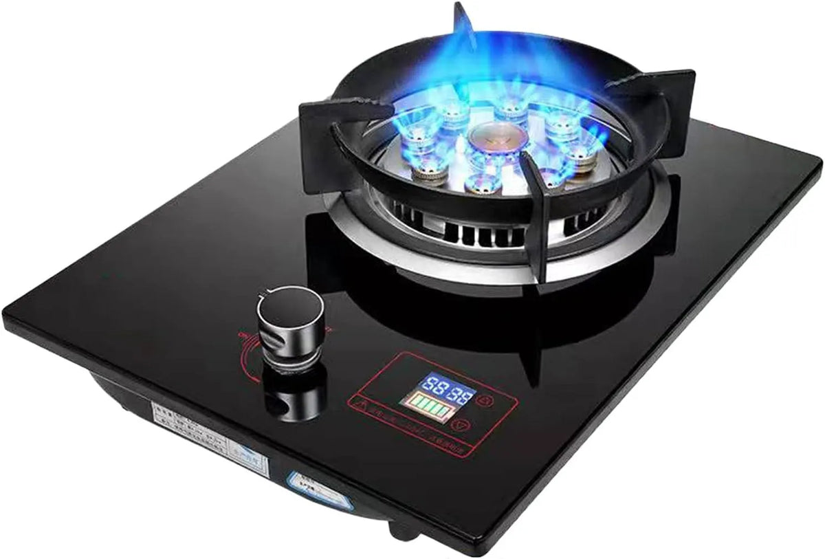 Table de cuisson, Réchaud à gaz Brûleur de en verre trempé minuterie intégrée, le bureau et l'installation encastré