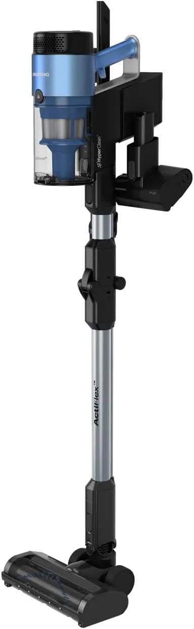 Grundig aspirateur VCP 8330 BLDC 450 W, Tube coudé ActiFlex, Moteur et autonomie de 60 Min, à Manche sans Fil, Écran LED, Bleu, finition noire
