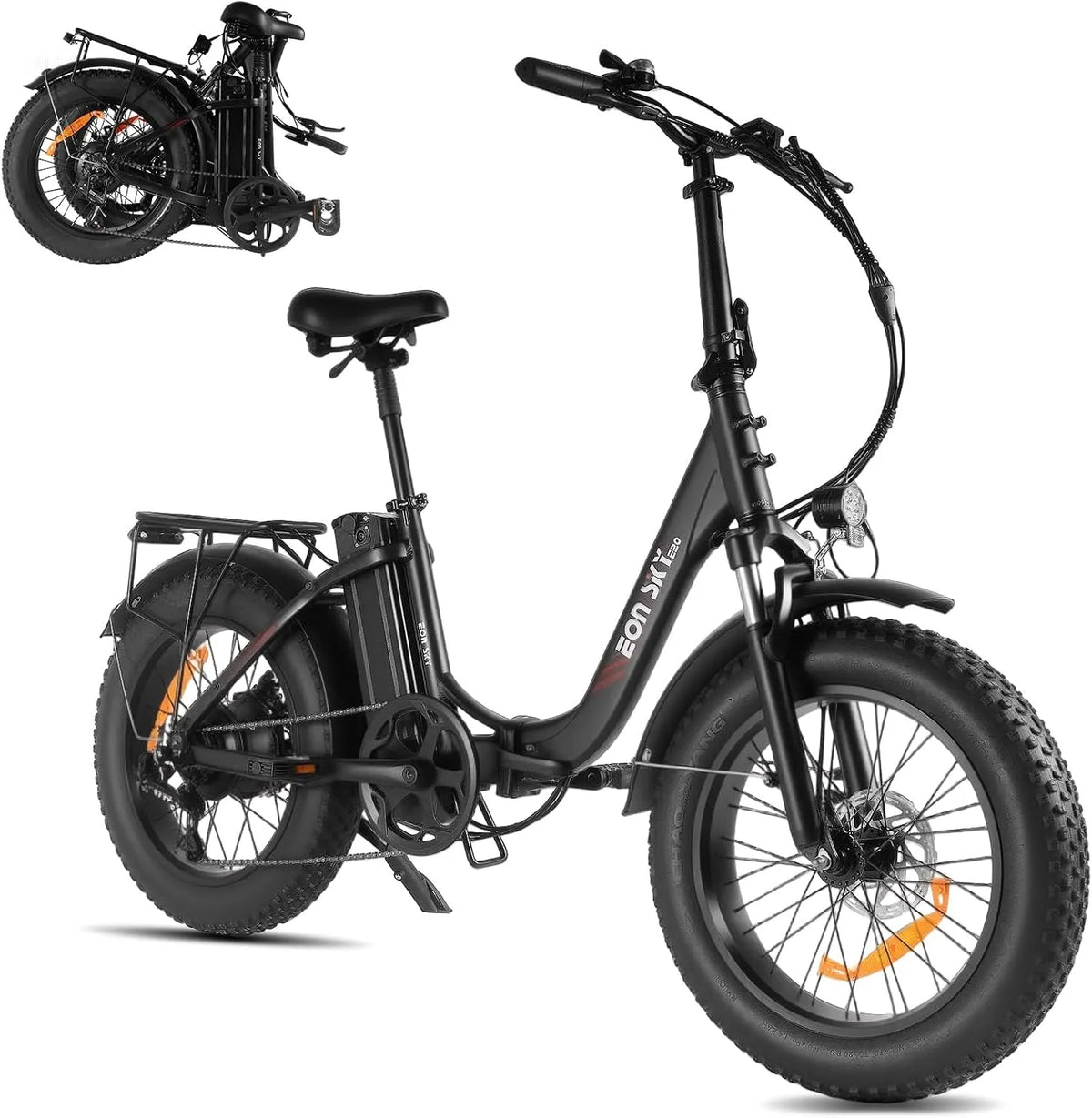 Vélo électrique, 7 niveaux de vitesse, Pliable 20 Pouces Fatbike, Moteur 250W, 7 niveaux de vitesse, VTT avec Batterie 48V 15.6Ah