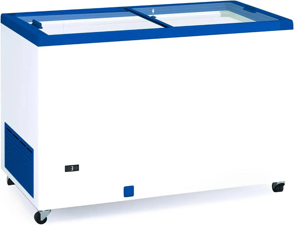 Congélateur MBH, c professionnel 130 cm et 390 litres, avec portes coulissantes en verre. horizontal industriel pour bars, restaurants et hôtellerie.