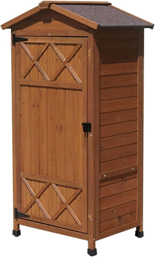 Armoire, De Rangement pour Outils De Jardin, Abri De Rangement Extérieur En Bois Avec Porte Verrouillable