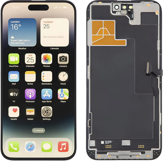 OLED Complet Compatible avec iPhone 14 Pro Max FLYCDI Écran, 6,7 Pouces, Haute Luminosité, Remplacement Écran Tactile, Qualité