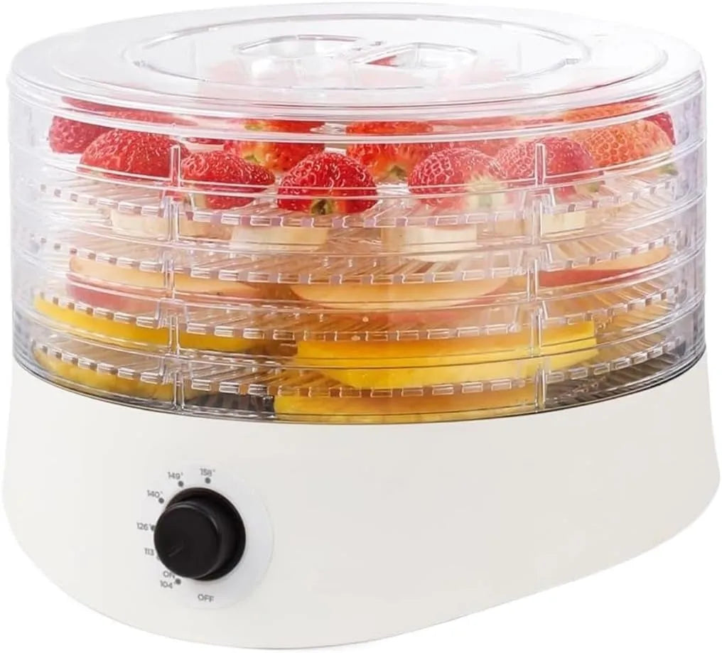 Déshydrateur alimentaire, machine de déshydratation 280 W for déshydratés avec 5 supports séchage finition blanche, for aliments et viande séché