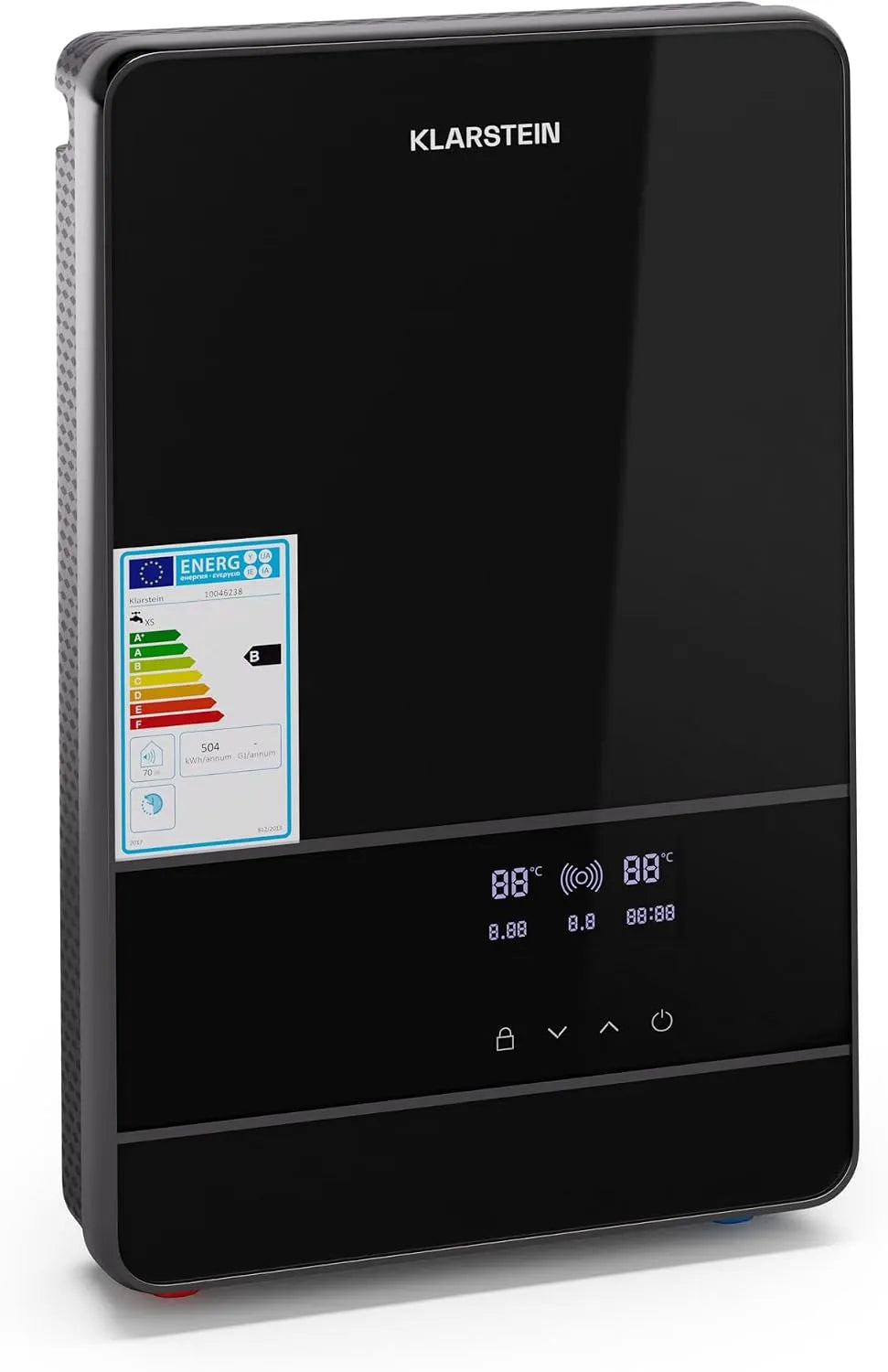Klarstein Blaze Flow Chauffe Eau Instantané Électrique, puissance 24kW, tension 380V, Température Réglable 35-55°C, Acier Inoxydable, Mural Compact
